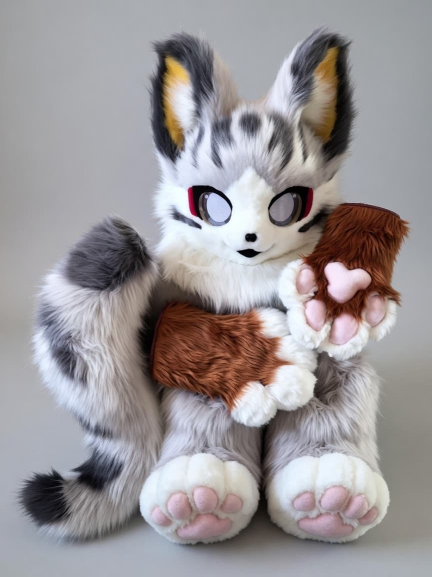 Grey and Brown Husky Fursuit with Ringed Tail